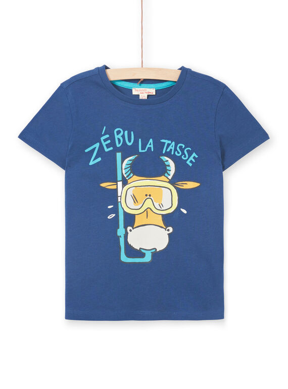 T-shirt de mangas curtas azul-marinho menino LOJOTI10 / 21S902F2TMC070