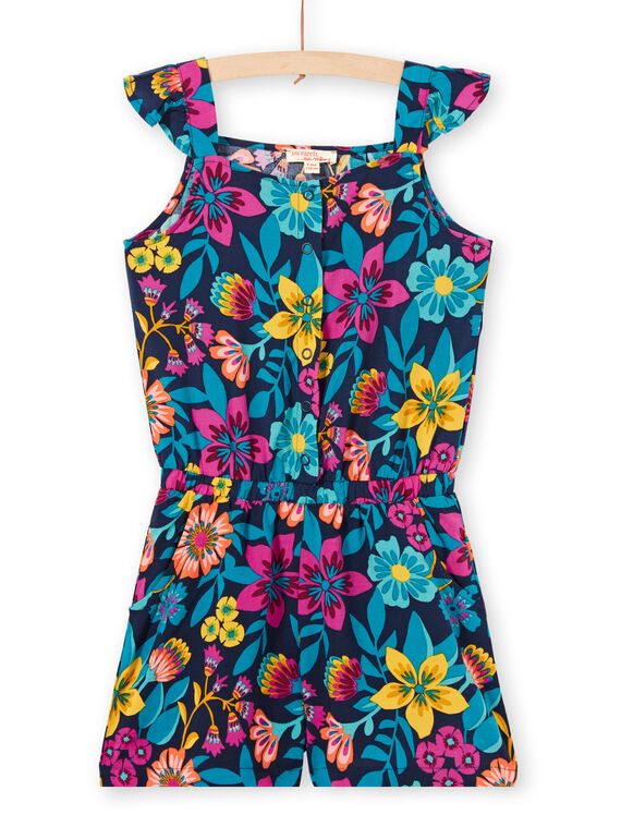 Macacão curto de alças com folhos, estampado florido LAMUMCOMB2 / 21S901Z1CBLC211