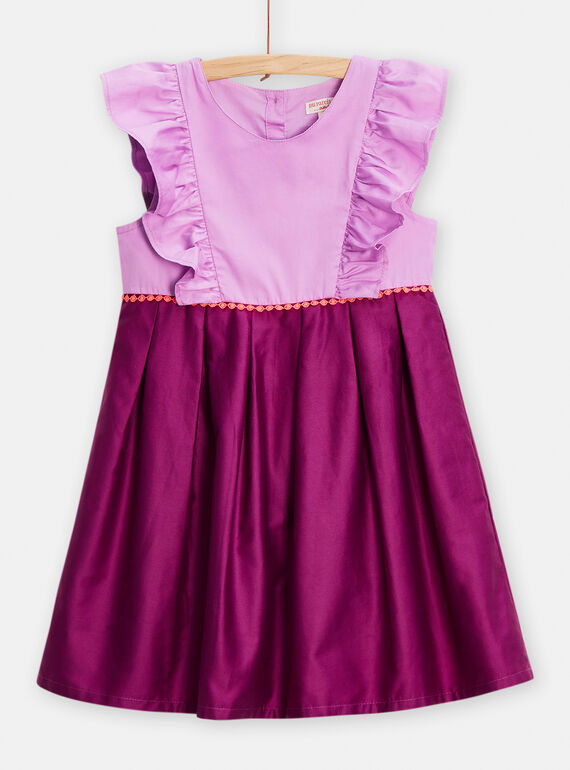 Vestido bicolor violeta menina TAPAROB4 / 24S90123ROB326