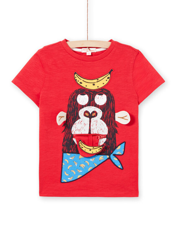 T-shirt vermelha e amarela criança menino LOVITI3 / 21S902U3TMC505