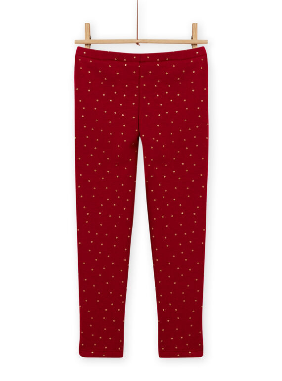 Leggings vermelho carmim forradas às bolas menina MAJOLEG2 / 21W901N5PANF504