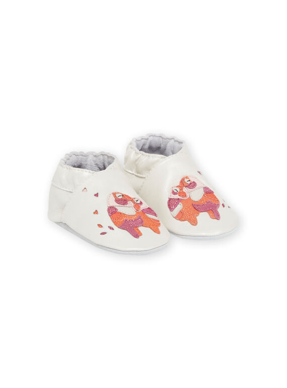 Pantufas brancas com padrão de pássaros bebé menina NICHOSBIRDS / 22KK3721D3S000