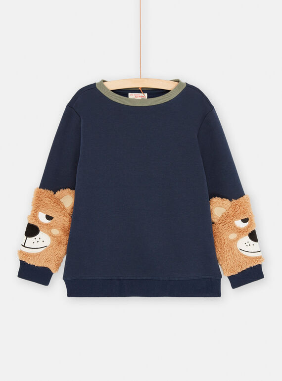 Sweat azul-noite com padrão de urso para menino SODUSWE2 / 23W902P1SWE705