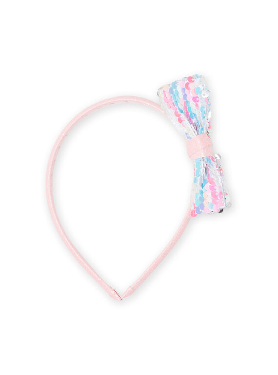 Bandolete rosa-claro com laço estampado menina MYANOSER2 / 21WI01T2TET321