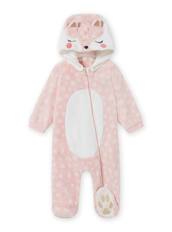Sobrepijama rosa com capuz e padrão de raposa bebé menina MEFISURPYJRE / 21WH1391SPYD329