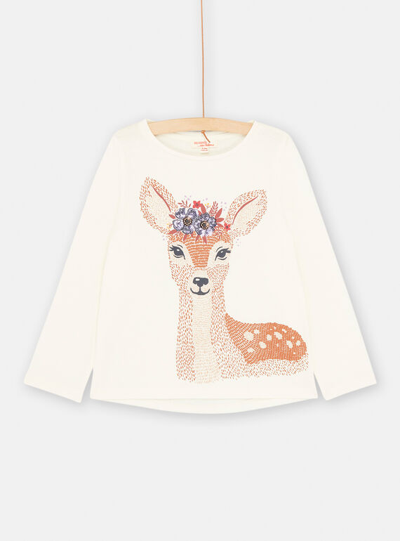 T-shirt cru com padrão de veado para menina SAKHOTEE2 / 23W901Q2TML001