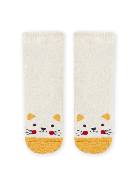 Meias bege mesclado padrão gato bebé menina MYIJOSOQB2 / 21WI0916SOQA011
