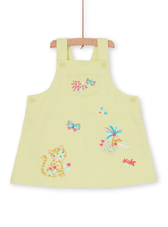 Vestido jardineiras amarelo bebé menina LIVERROB2 / 21SG09Q3ROB108