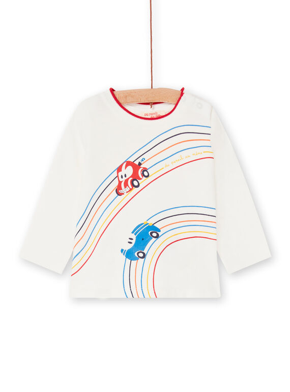 T-shirt cru e vermelha bebé menino LUHATEE1 / 21SG10X2TML001