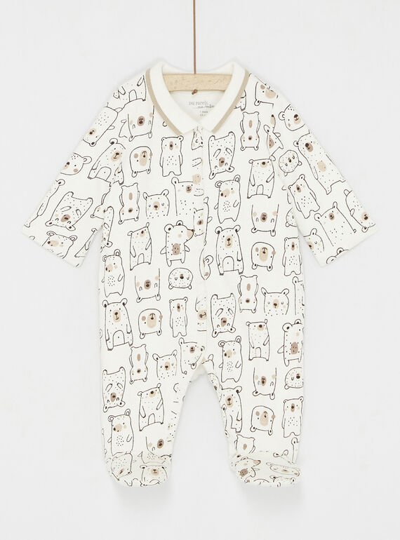 Babygro esbranquiçado com estampado de urso SOU1GRE2 / 23WF0411GREA001