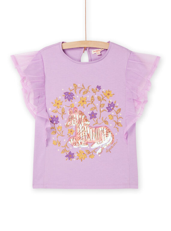 T-shirt lavanda com animação de zebra RASOTI / 23S90121TMC326