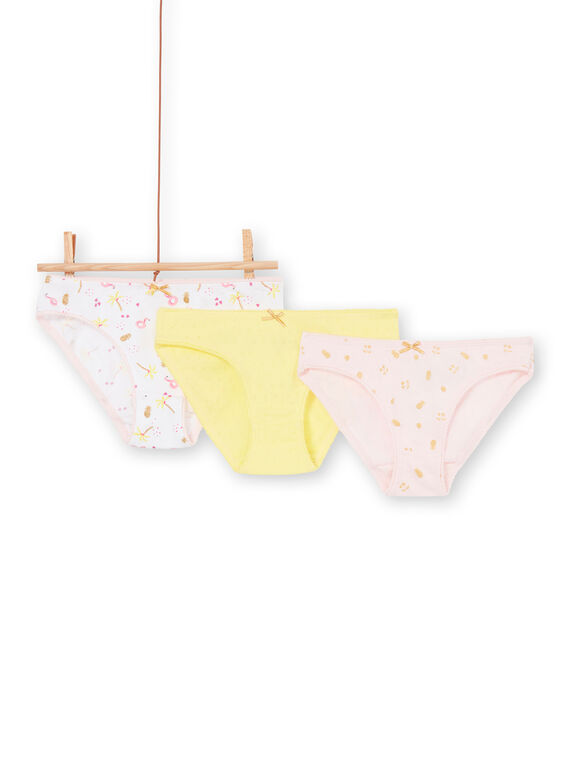 Lote de 3 cuecas rosa e amarelo criança menina LEFALOTJAU / 21SH11G1D5L000