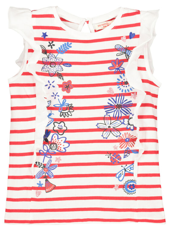 T-shirt mangas com folhos menina FATOTI1 / 19S901L2TMC099