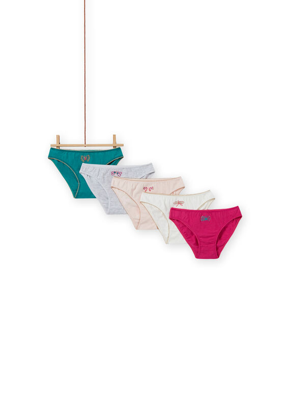 Pack de 5 cuecas coloridas a condizer menina MEFALOTSEM1 / 21WH11B4D5L001