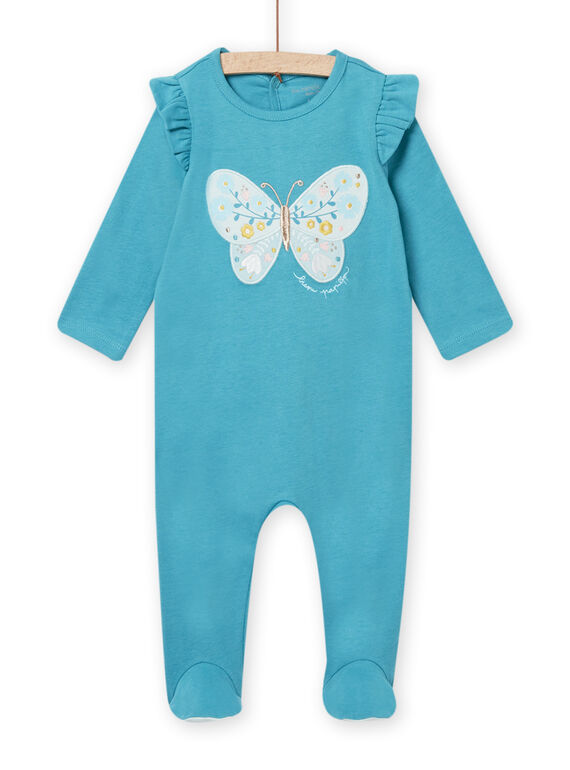 Babygro turquesa com padrão borboleta bebé menina NEFIGREPAP / 22SH13G6GREC216