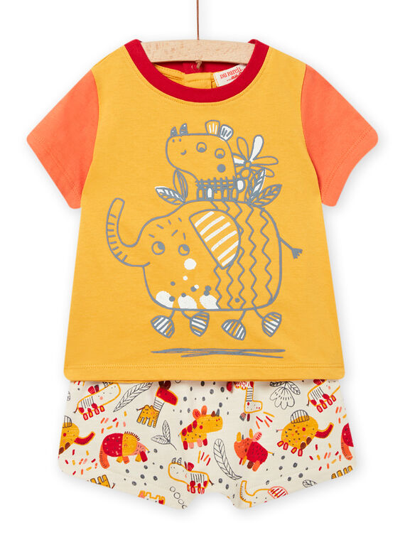 Conjunto t-shirt e calções amarelo bebé menino NUFLAENS / 22SG10R1ENS104