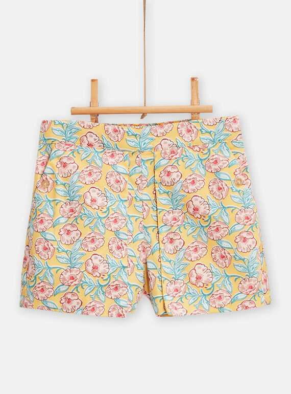 Calções amarelos com estampado florido menina TAJASHORT / 24S90111SHO104