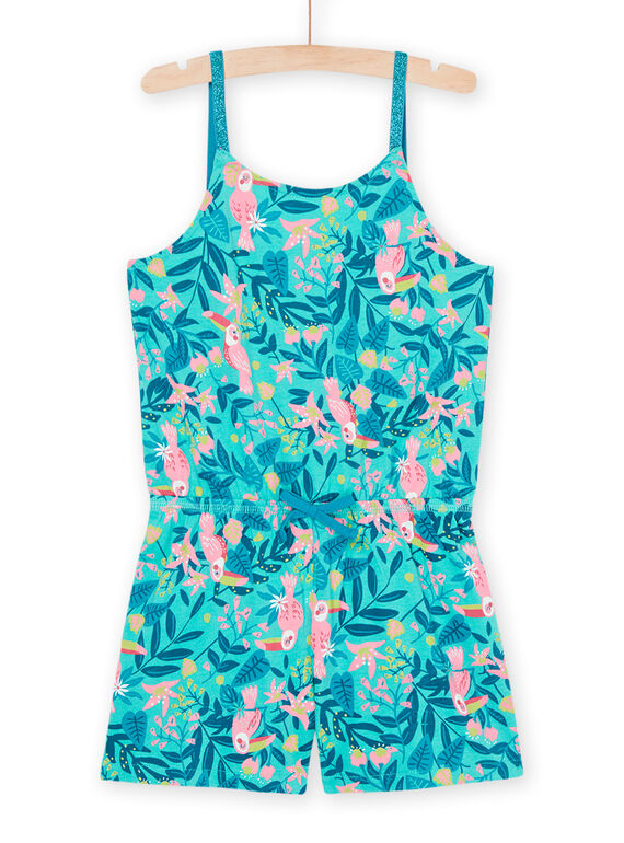 Macacão turquesa-claro com estampado tropical RAPLACOMB2 / 23S901P1SACC216