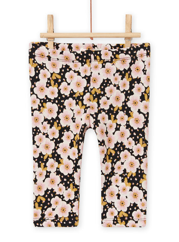 Calças forradas cinzento com estampado florido bebé menina MIHIPAN2 / 21WG09U1PANJ905