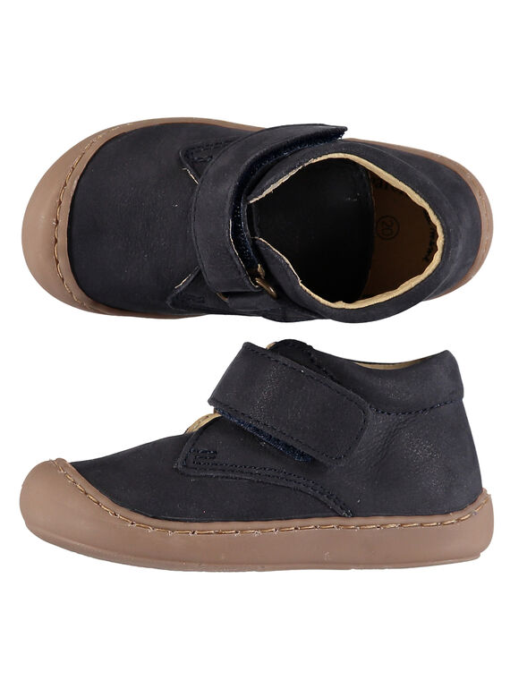 Botas flexíveis couro nobuck azul-marinho bebé menino GBGBOTIFLEM / 19WK38I2D0F070