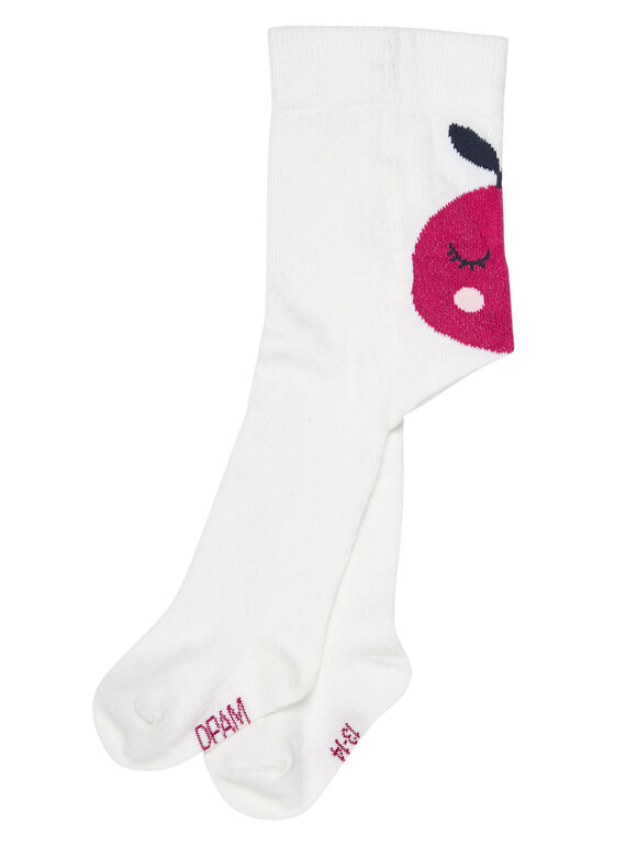 Collants bebé menina branco com padrão atrás JYIVICOL2 / 20SI09D2COL001