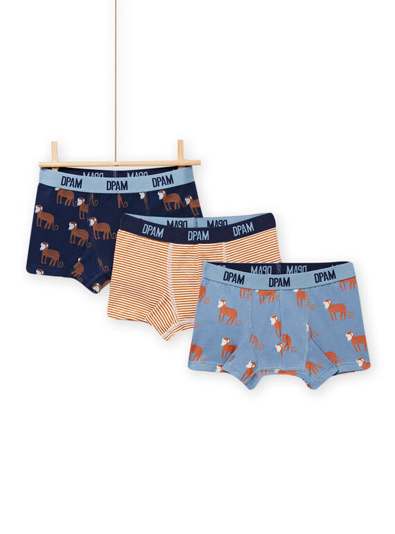 Pack de 3 boxers a condizer com estampado de macacos menino NEGOBOXSIN / 22SH12I4BOX812
