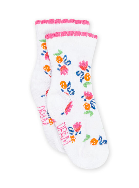 Meias brancas com estampado flores RYIPOPSOQ / 23SI0992SOQ000