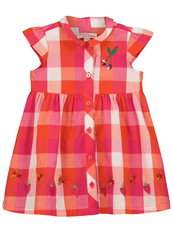 Vestido aos quadrados bebé menina FIYEROB4 / 19SG09M4ROB000