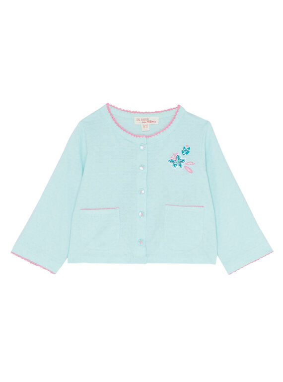 Cardigan azul glaciar menina JIQUACAR / 20SG09R1CAR219