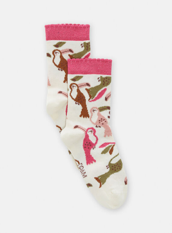 Meias cru-escuro com estampado tucano para menina TYACRICHO / 24SI0188SOQ003