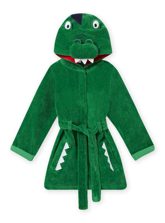Roupão verde com capuz com estampado crocodilo menina NEGOPEICRO / 22SH12G1RDCG623
