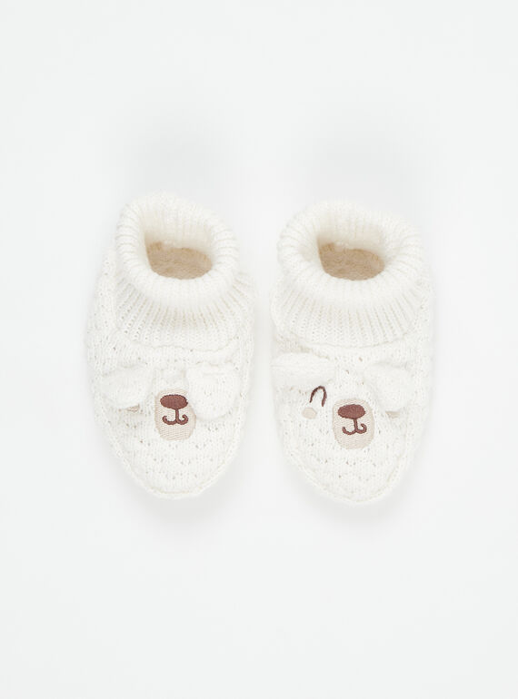 Pantufas esbranquiçado em tricô SOU1CHOS2 / 23WF4212CHPA001