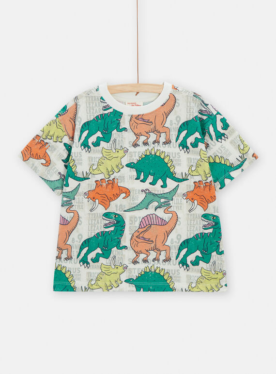 T-shirt cru com estampado de dinossauros menino TOCOTI4 / 24S902N3TMC002