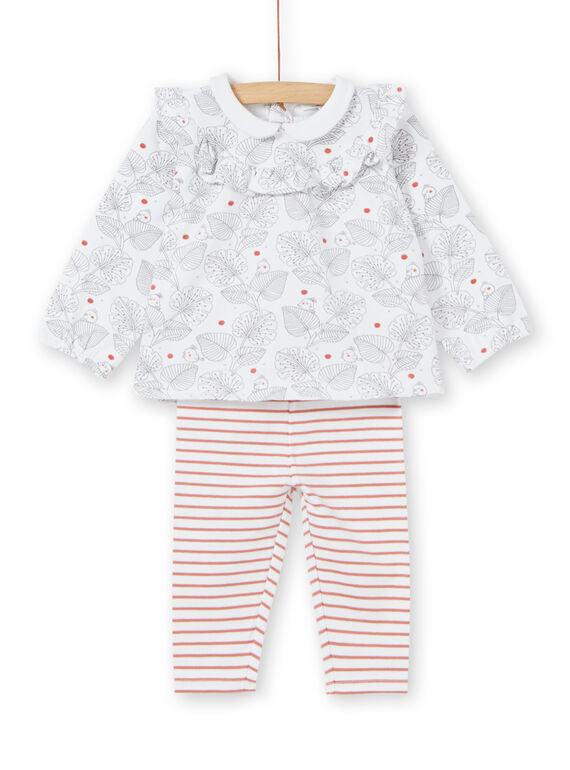 Conjunto blusa com folhos e leggings nascimento menina LOU1ENS2 / 21SF03H1ENS000