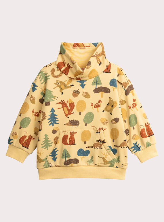 Moletom bege com estampa de animais da floresta para menino VOBASWE / 24W902Q1SWE808
