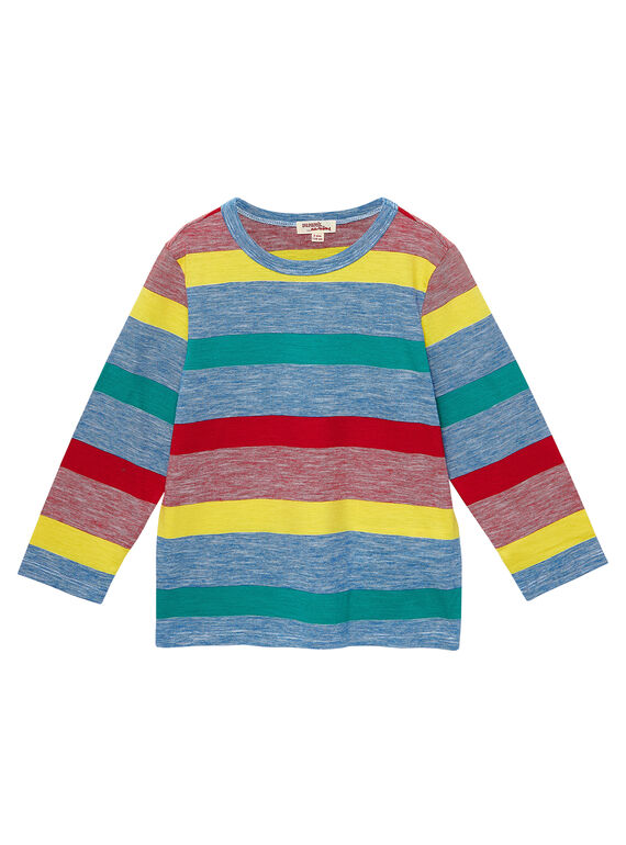 T-shirt mangas compridas menino às riscas multicor JOGRATEE1 / 20S902E2TMLC228