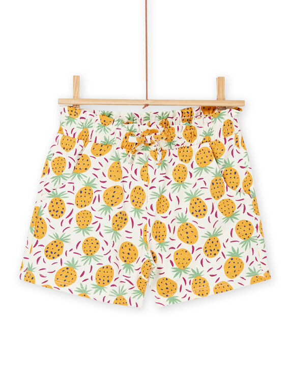 Calções flexíveis rosa-cru e amarelo com estampado de fruto RAJERSHORT3 / 23S901Z2SHO001