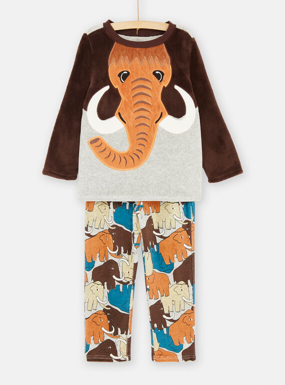 Conjunto pijama castanho e cinzento SEGOPYJBOA / 23WH1259PYJJ922