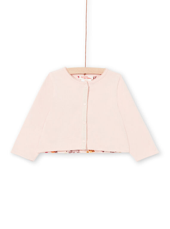 Casaco de malha rosa reversível bebé menina LITERCAR / 21SG09V1CARD322