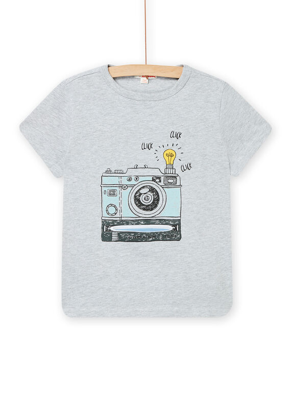 T-shirt cinzento mesclado com padrão de máquina fotográfica menino NOSANTI4 / 22S902S2TMCJ920