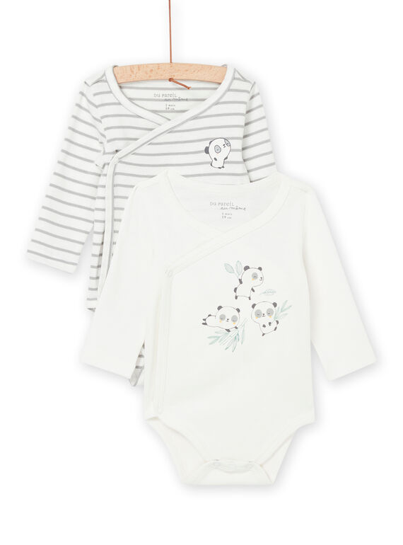 2 bodies com estampado às riscas e padrão de panda POU2BOD2 / 22WF0491BOD001