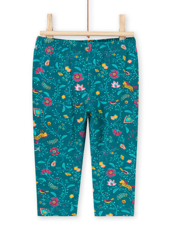 Leggings azul pato com estampado florido bebé menina MYITULEG / 21WI09K1CAL714