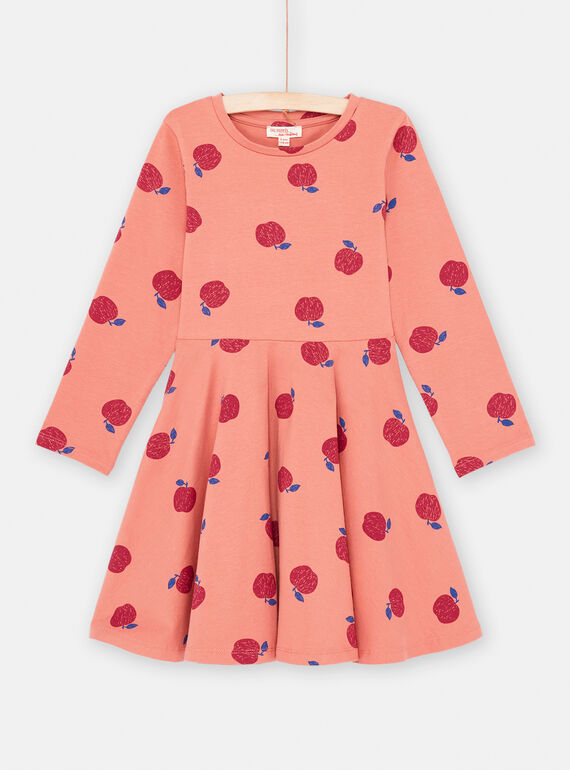 Vestido terracota com estampado de maçã menina SAJOROB4 / 23W901G2ROBE415