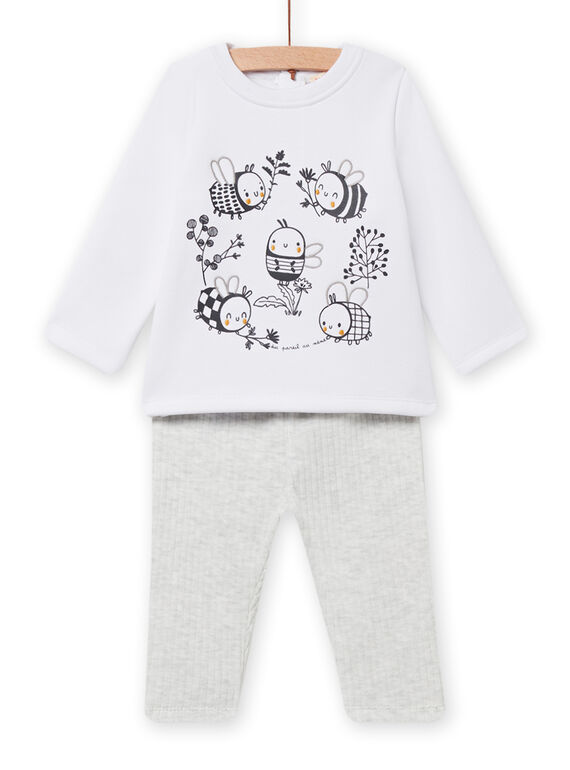 Conjunto branco e cinzento recém-nascido unissexo NOU1ENS6 / 22SF0541ENS000