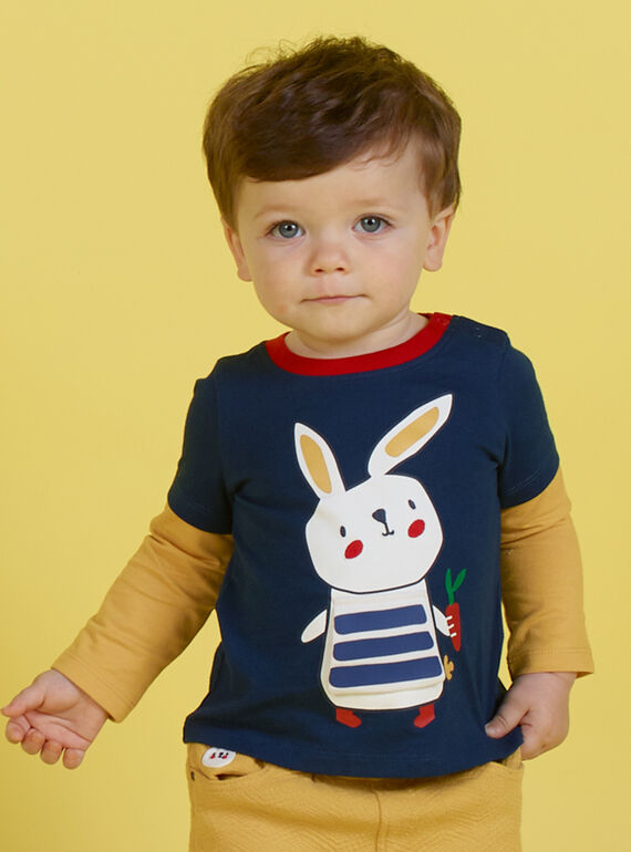T-shirt azul-marinho e vermelho bebé menino MUMIXTEE3 / 21WG10J2TML713
