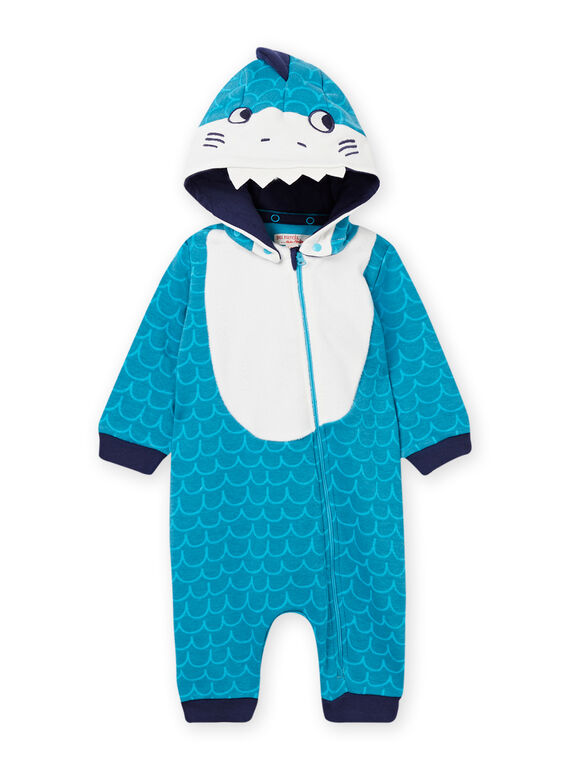 Sobrepijama com estampado de tubarão azul-turquesa bebé menino NEGASURPYJ / 22SH14E1SPY202