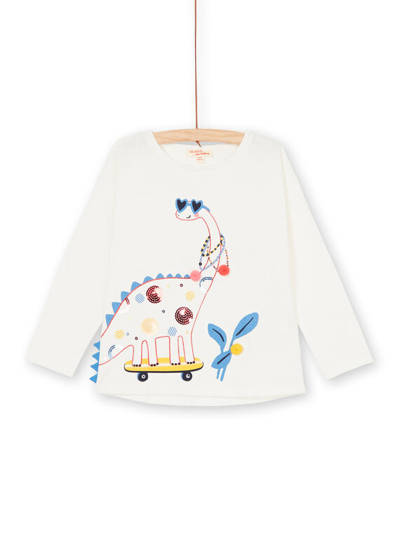 T-shirt branca e azul animação dinossauro bebé menina LAHATEE / 21S901X1TML001