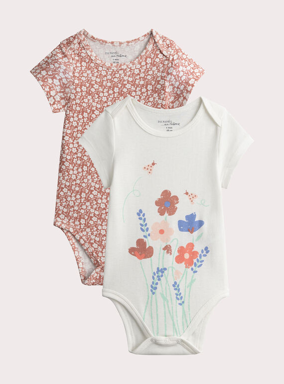 Conjunto de 2 bodys com estampa floral para menina  VEFIBODCOX / 24WH1385BDL309