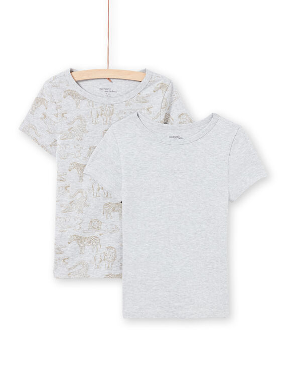 Pack de 2 t-shirts de mangas curtas à condizer cinzento claro menino MEGOTELSAV / 21WH12B1HLIA010
