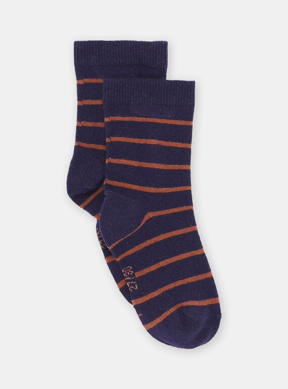 Meias canela com estampado às riscas menino SYOJOCHOR2 / 23WI02BASOQ809